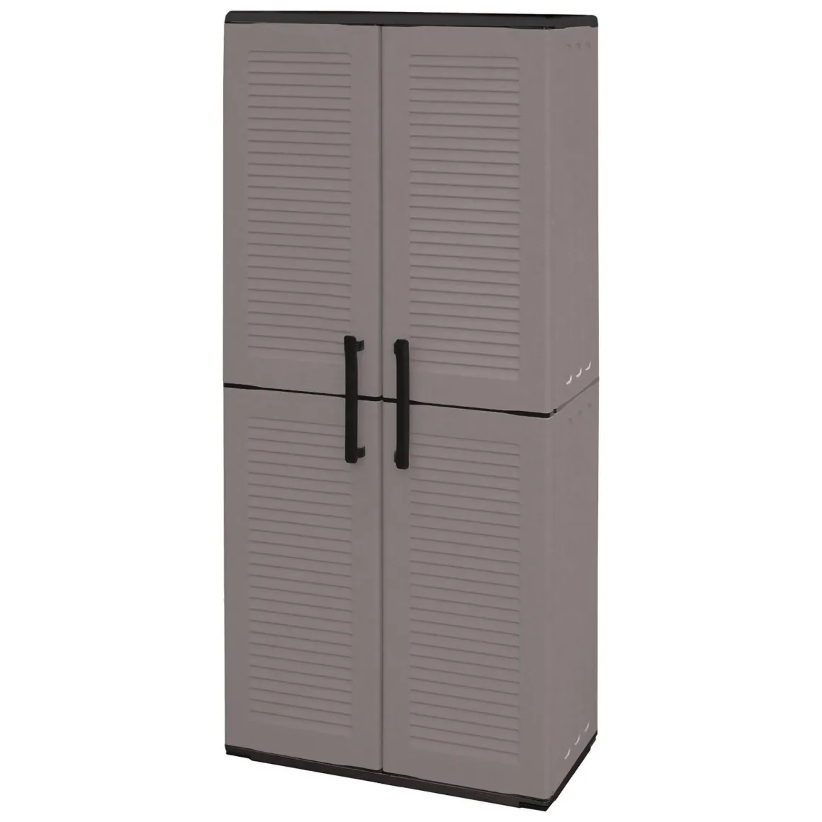 Armadio in plastica impermeabile grigio e nero 68x163h cm - Akina