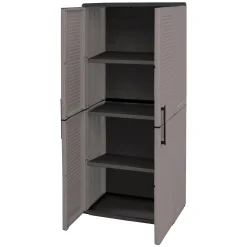 Armadio in plastica impermeabile grigio e nero 68x163h cm - Akina