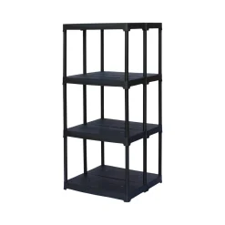 Scaffali|Armadi Da Esterno > Dmora Armadio in plastica ripiani regolabili antracite 60x133h cm - Akay Nero Antracite