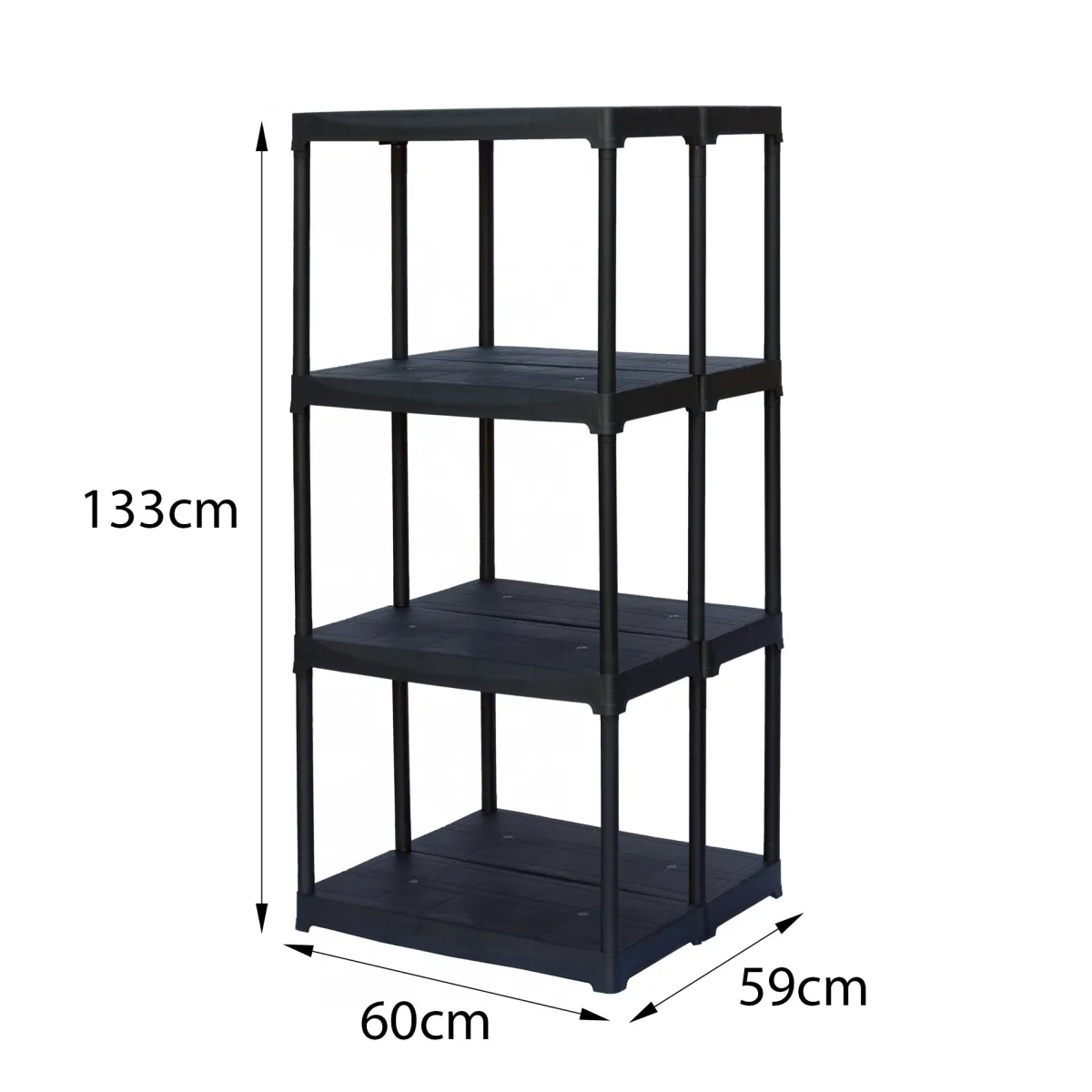 Scaffali|Armadi Da Esterno > Dmora Armadio in plastica ripiani regolabili antracite 60x133h cm - Akay Nero Antracite