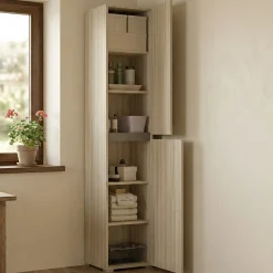 Armadi Multiuso 2 Ante|Camera Da Letto > Dmora Armadio legno chiaro multiuso 45x195h cm - Daisuke Marrone Olmo