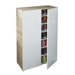 Armadi Multiuso 2 Ante|Camera Da Letto > Dmora Armadio legno e bianco 2 ante 90x195h cm - Aliosha Bianco, Marrone Rovere
