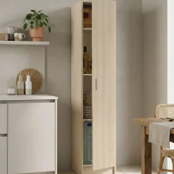 Armadi Multiuso 1 Anta|Camera Da Letto > Dmora Armadio legno lavanderia 37x180h cm - Alexander Marrone Rovere