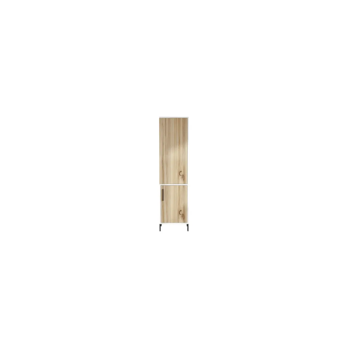 Armadio legno scuro e bianco salvaspazio 45x173h cm - Ramil