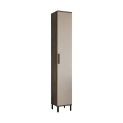 Armadi Multiuso 1 Anta > Dmora Armadio marrone e antracite slim 29x183h cm - Eusebe Nero, Marrone Antracite