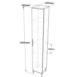 Armadi Multiuso 1 Anta > Dmora Armadio marrone e antracite slim 29x183h cm - Eusebe Nero, Marrone Antracite