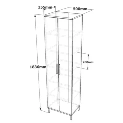 Armadio marrone e grigio salvaspazio 50x183h cm - Albizia