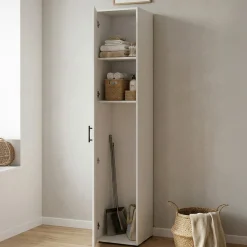 Armadi Multiuso 1 Anta > Dmora Armadio Multiuso 1 Anta 2 Ripiani Apertura Battente 41x206h cm, Un'anta - Crucoli Bianco