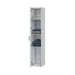 Armadi Multiuso 1 Anta > Dmora Armadio Multiuso 1 Anta 2 Ripiani Apertura Battente 41x206h cm, Un'anta - Crucoli Bianco