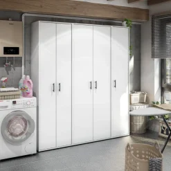 Armadi Multiuso 1 Anta > Dmora Armadio Multiuso 1 Anta 2 Ripiani Apertura Battente 41x206h cm, Un'anta - Crucoli Bianco