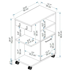 Armadio Multiuso 1 Anta Bianco 5 Ripiani Un'anta 81x60h cm, 5 Vani - Fornelli