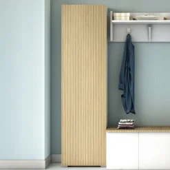 Armadio Multiuso 1 Anta Bianco Beige 7 Ripiani Un'anta 50x182h cm, Apertura Battente - Cansano