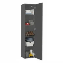 Armadi Multiuso 1 Anta > Dmora Armadio Multiuso 1 Anta 4 Ripiani Apertura Battente 40x180h cm, Un'anta - Neto Grigio Antracite