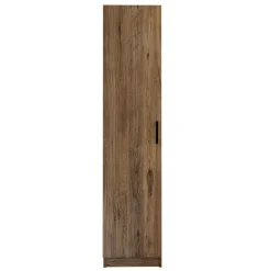 Armadi Multiuso 1 Anta > Dmora Armadio Multiuso 1 Anta 4 Ripiani Un'anta 40x201h cm, Intaglio Geometrico - Felitto Marrone Noce