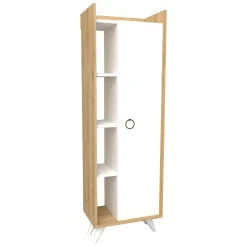 Armadi Multiuso 1 Anta > Dmora Armadio Multiuso 1 Anta Marrone Rovere Nero Antracite 5 Ripiani Un'anta 60x81h cm, 5 Vani - Fornelli Nero Antracite, Marrone Rovere