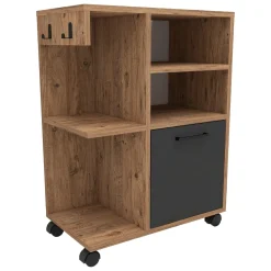 Armadi Multiuso 1 Anta > Dmora Armadio Multiuso 1 Anta Marrone Rovere Nero Antracite 5 Ripiani Un'anta 60x81h cm, 5 Vani - Fornelli Nero Antracite, Marrone Rovere