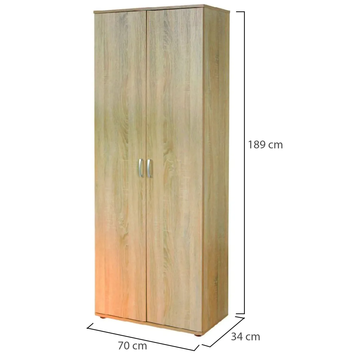 Armadi Multiuso 2 Ante > Dmora Armadio Multiuso 2 Ante 5 Ripiani Apertura Battente 70x189h cm, 2 Ante - Pazzano Beige