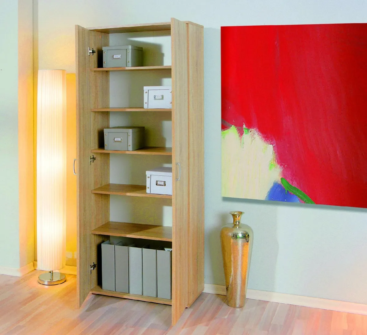Armadi Multiuso 2 Ante > Dmora Armadio Multiuso 2 Ante 5 Ripiani Apertura Battente 70x189h cm, 2 Ante - Pazzano Beige