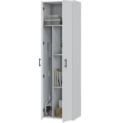 Armadi Multiuso 2 Ante > Dmora Armadio Multiuso 2 Ante 3 Ripiani 2 Ante 35x195h cm, Ideale per Lavanderia Made in Italy - Gilroy Bianco