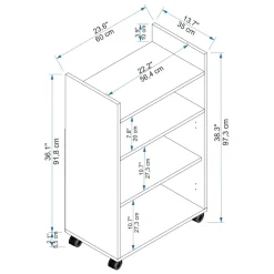 Armadio Multiuso 2 Ante Bianco 4 Ripiani 2 Ante 60x97h cm, 3 Vani - Marzi