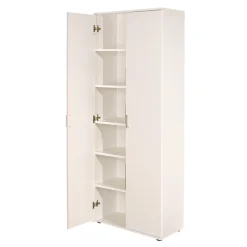 Armadi Multiuso 2 Ante > Dmora Armadio Multiuso 2 Ante 5 Ripiani Apertura Battente 70x189h cm, 2 Ante - Pazzano Bianco