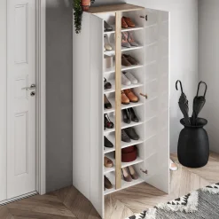 Armadi Multiuso 2 Ante > Dmora Armadio Multiuso 2 Ante un Ripiano Apertura Battente 80x34h cm, 3 Ante - Vergemoli Bianco