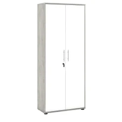 Armadio multiuso 2 ante Dpazzin, 79x34h188 cm, Bianco e Cemento