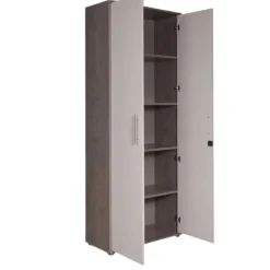 Armadio multiuso 2 ante Dpazzin, 79x34h188 cm, Bianco e Cemento