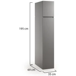 Armadio Multiuso 2 Ante Grigio 3 Ripiani 2 Ante 35x195h cm, Ideale per Lavanderia Made in Italy - Gilroy