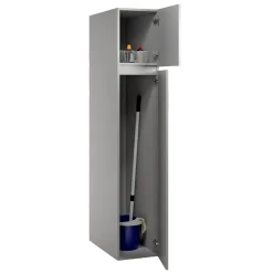 Armadio Multiuso 2 Ante Grigio 3 Ripiani 2 Ante 35x195h cm, Ideale per Lavanderia Made in Italy - Gilroy