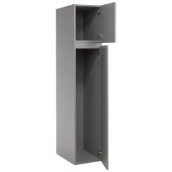 Armadio Multiuso 2 Ante Grigio 3 Ripiani 2 Ante 35x195h cm, Ideale per Lavanderia Made in Italy - Gilroy