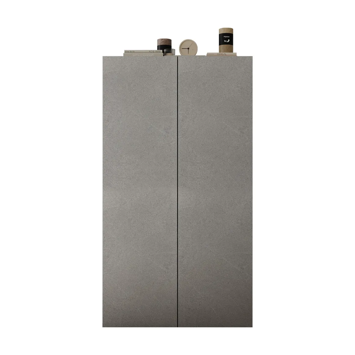 Armadio Multiuso 2 Ante Grigio Cemento 5 Ripiani Apertura Manuale 63x114h cm, 2 Ante - Floro