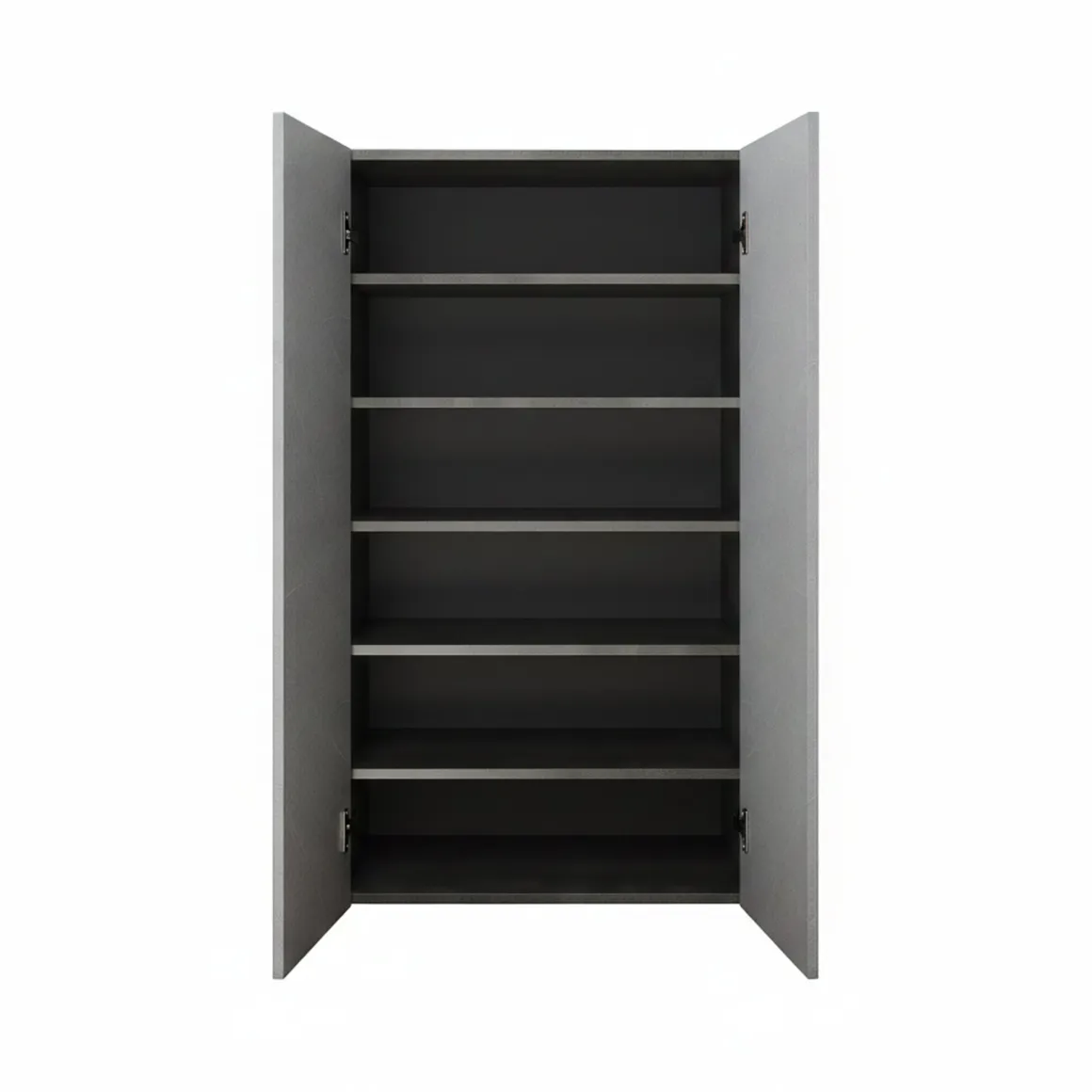 Armadio Multiuso 2 Ante Grigio Cemento 5 Ripiani Apertura Manuale 63x114h cm, 2 Ante - Floro