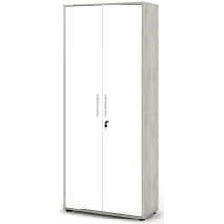 Armadi Multiuso 2 Ante > Dmora Armadio Multiuso 2 Ante 5 Ripiani 2 Ante 45x195h cm, Gola per Apertura Ante Made in Italy - Daisuke Grigio Chiaro