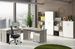 Armadi Multiuso 2 Ante > Dmora Armadio Multiuso 2 Ante 5 Ripiani 2 Ante 45x195h cm, Gola per Apertura Ante Made in Italy - Daisuke Grigio Chiaro