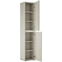 Armadi Multiuso 2 Ante > Dmora Armadio Multiuso 2 Ante 5 Ripiani 2 Ante 45x195h cm, Gola per Apertura Ante Made in Italy - Daisuke Grigio Chiaro