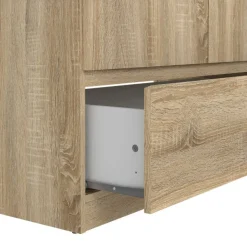 Armadio Multiuso 2 Ante Marrone Maniglie Incluse Materiale Anta in Legno Nobilitato 98.9x200.6h cm, Materiale Ripiano in Legno Nobilitato - Germano