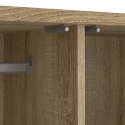 Armadio Multiuso 2 Ante Marrone Maniglie Incluse Materiale Anta in Legno Nobilitato 98.9x200.6h cm, Materiale Ripiano in Legno Nobilitato - Germano