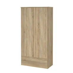 Armadio Multiuso 2 Ante Marrone Maniglie Incluse Materiale Anta in Legno Nobilitato 98.9x200.6h cm, Materiale Ripiano in Legno Nobilitato - Germano
