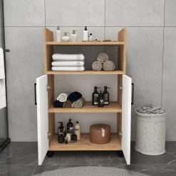 Armadi Multiuso 2 Ante > Dmora Armadio Multiuso 2 Ante 4 Ripiani 6 Vani 104x180h cm, 2 Ante - Pezzana Marrone Rovere