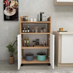 Armadi Multiuso 2 Ante > Dmora Armadio Multiuso 2 Ante 4 Ripiani 6 Vani 104x180h cm, 2 Ante - Pezzana Marrone Rovere