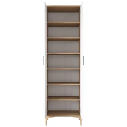 Armadio Multiuso 2 Ante Marrone Rovere 7 Ripiani 2 Ante 60x199h cm, 7 Vani - Garbagna