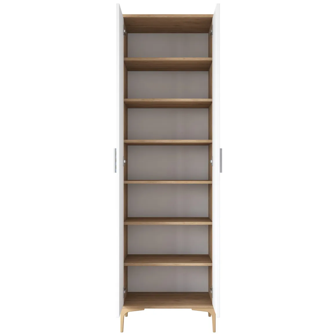 Armadio Multiuso 2 Ante Marrone Rovere 7 Ripiani 2 Ante 60x199h cm, 7 Vani - Garbagna