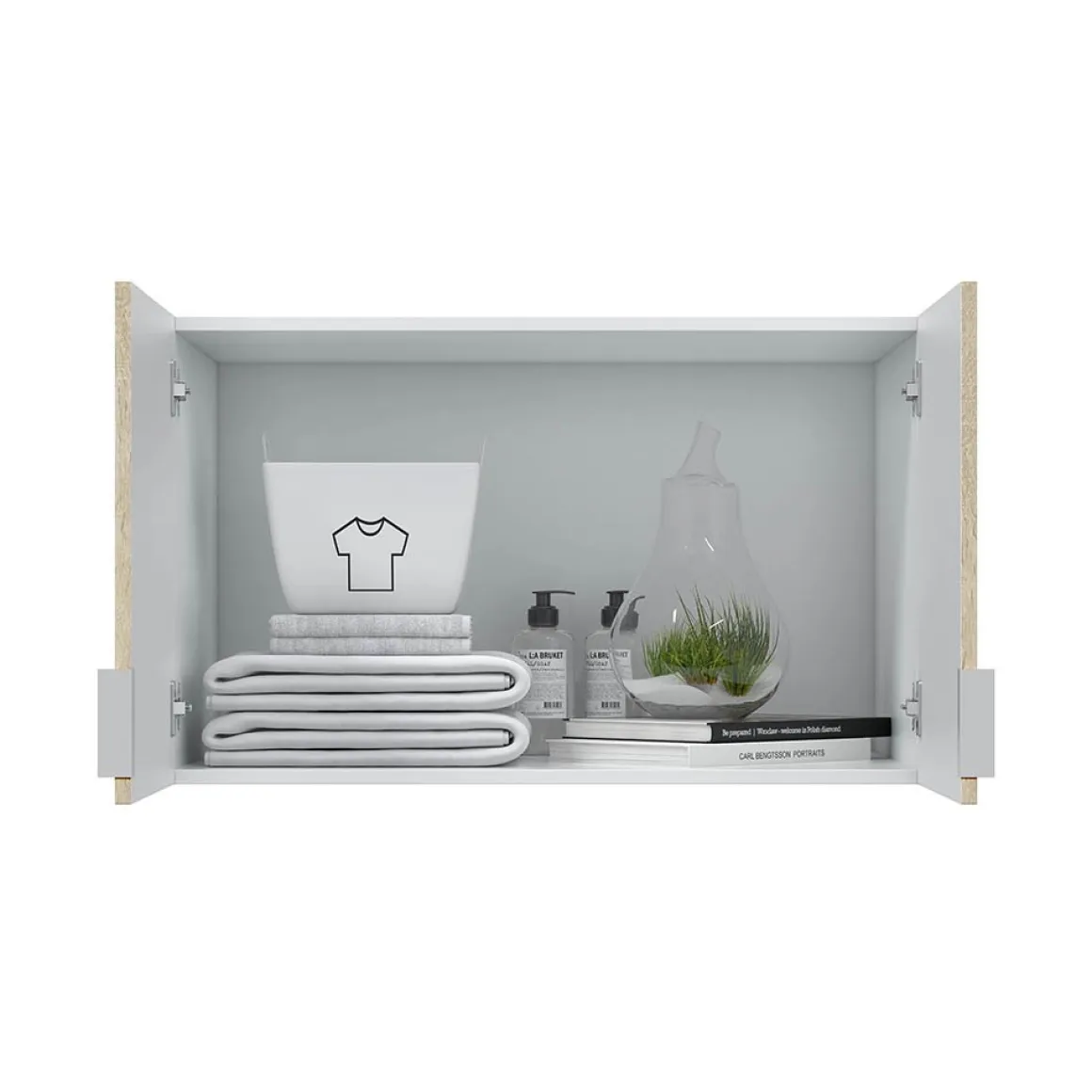 Armadio Multiuso 2 Ante Marrone Rovere un Ripiano un Vano 80x49h cm, 2 Ante - Carre