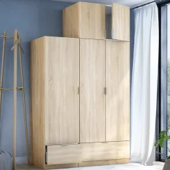 Armadio Multiuso 2 Ante Marrone Rovere un Ripiano un Vano 80x49h cm, 2 Ante - Carre