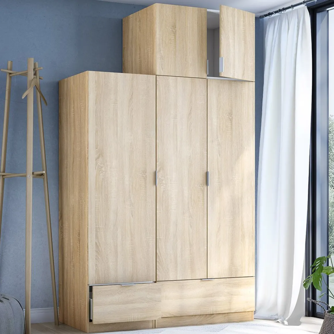 Armadio Multiuso 2 Ante Marrone Rovere un Ripiano un Vano 80x49h cm, 2 Ante - Carre
