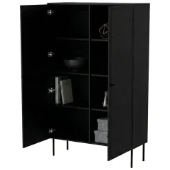 Armadio multiuso 2 ante Sedilo, 100x39 h166 cm, Nero
