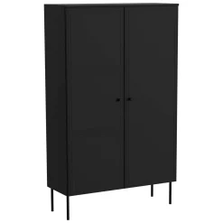 Armadio multiuso 2 ante Sedilo, 100x39 h166 cm, Nero