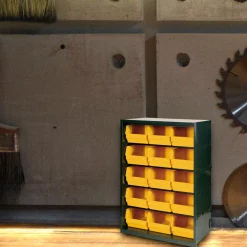 Armadio multiuso Dandreoll, Nero e Giallo, 66x37h95 cm