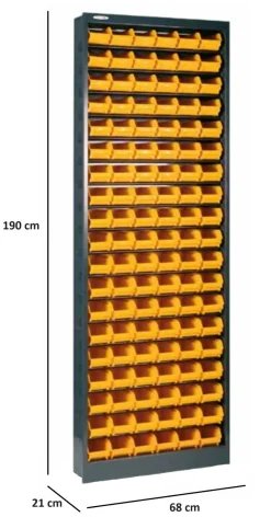 Armadio multiuso Dandreoll, Nero e Giallo, 68x21h190 cm